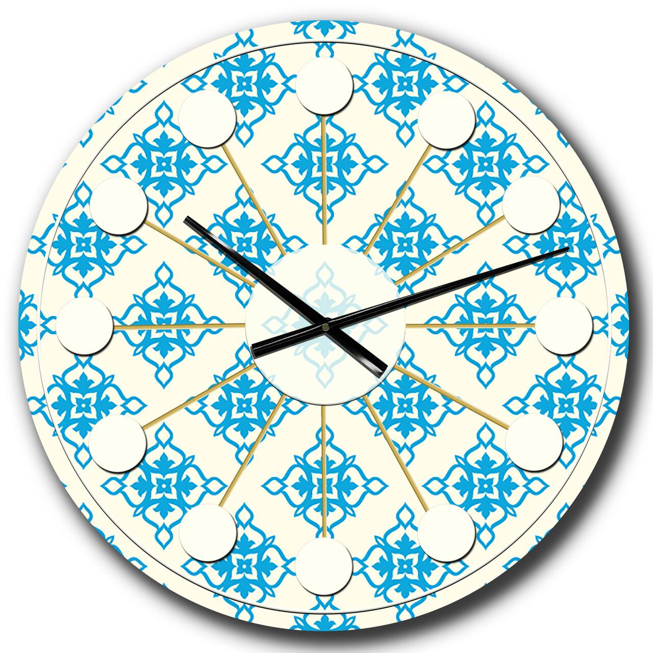 Designart 'Retro Ornamental Pattern I Mid-Century Modern Wall Clock